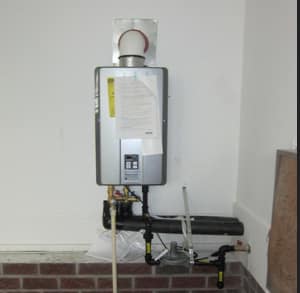tankless heater on wall